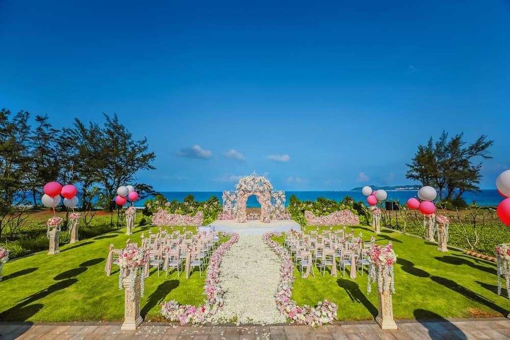 Outdoor wedding area