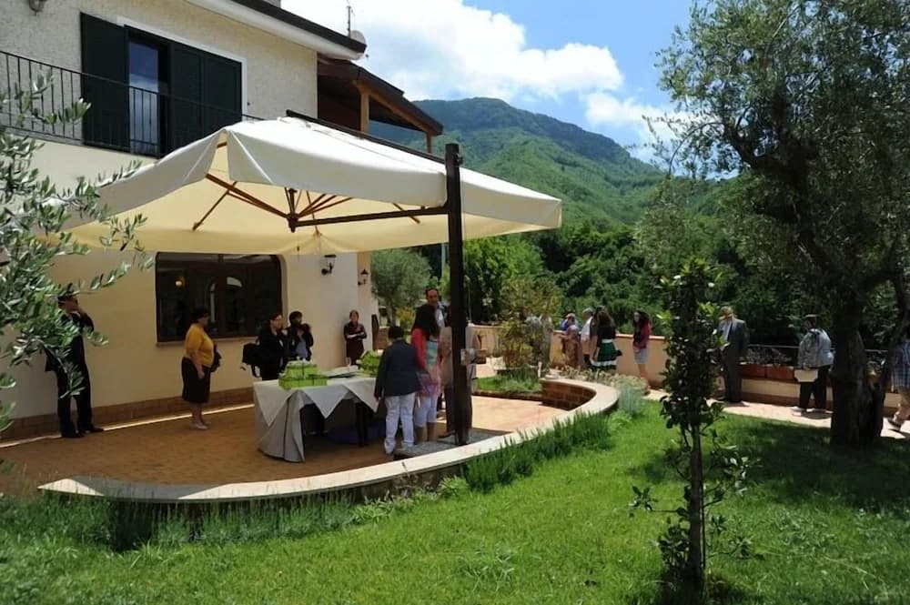 Outdoor banquet area