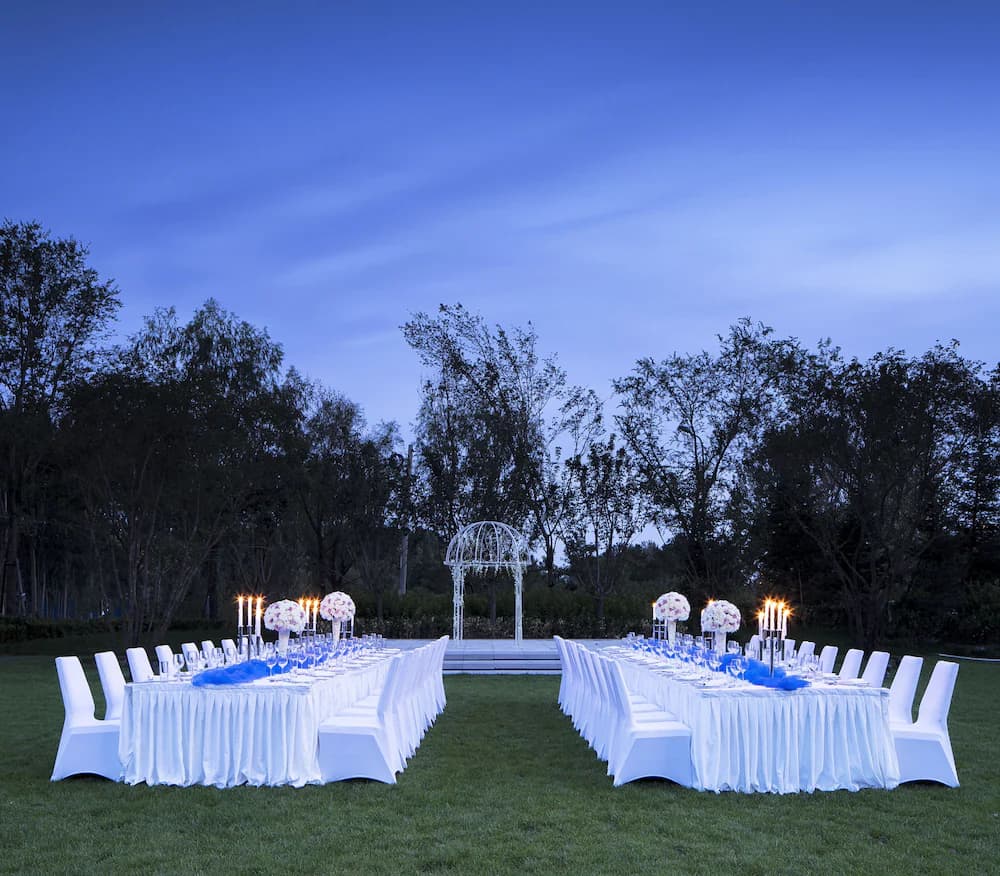 Outdoor banquet area