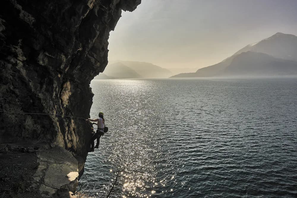 Outdoor rock climbing