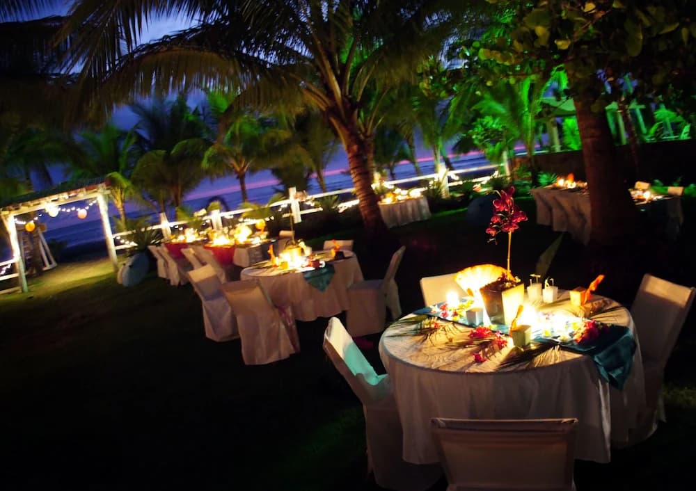 Outdoor banquet area