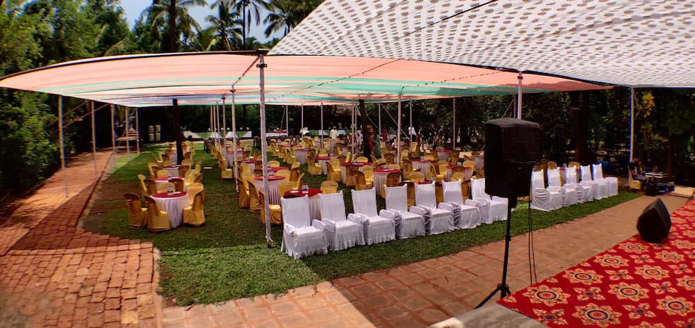 Outdoor banquet area